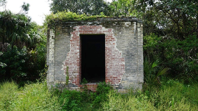 Abandoned bank vault in a field in the ghost town of Osceola, Florida
