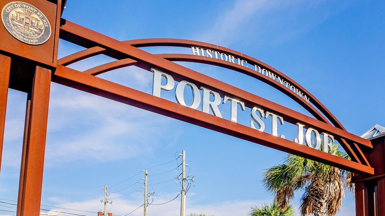 A metal sign for Port St. Joe