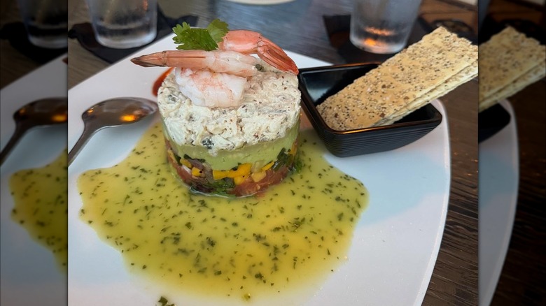 The avocado crab tower from Florida's Fresh Grill