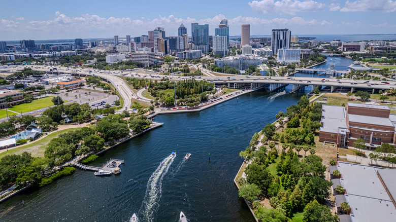 Aerial view of Tampa in the daytime