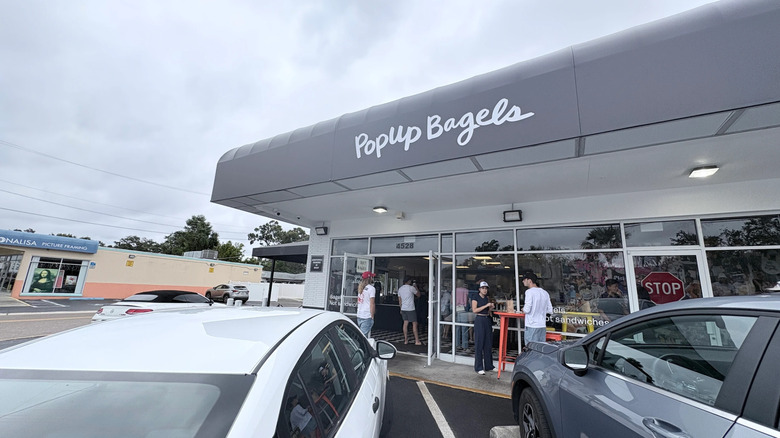 The exterior of Tampa's PopUp Bagels