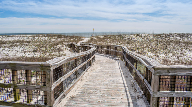 A boardwalk leading to a beach in Perdido Key State Park, Florida in Perdido Key, Florida, United States