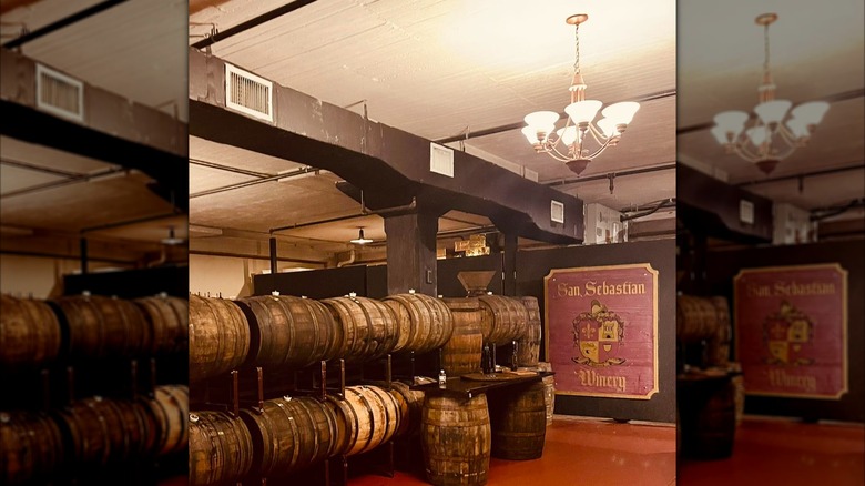 Image of barrels at San Sebastian Winery