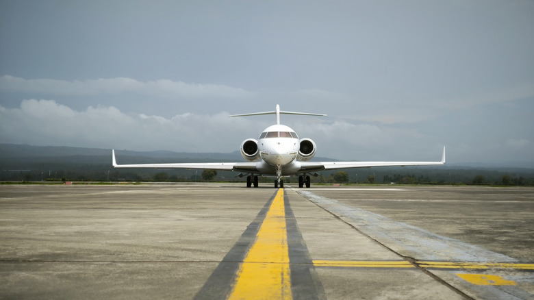A small plane on a runway