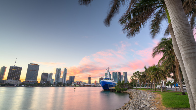Miami skyline on Biscayne Bay