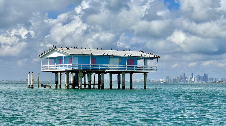 Stiltsville house in Biscayne Bay, Florida