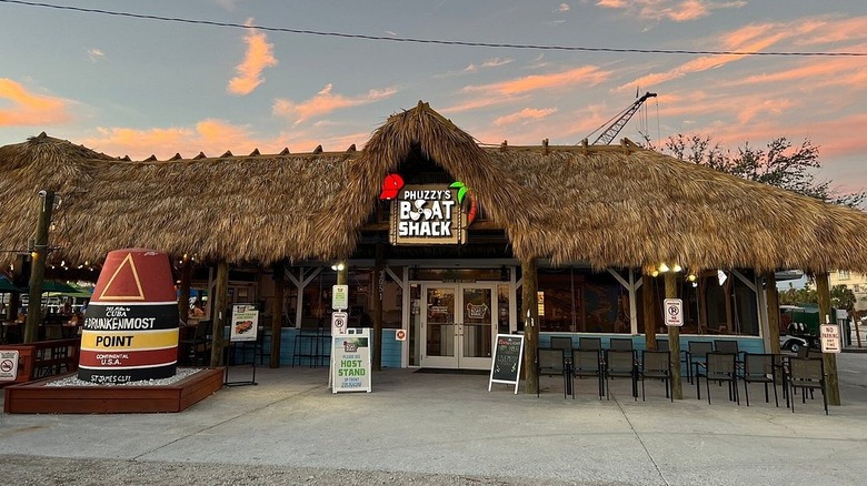 An exterior shot of Phuzzy's Boat Shack in St. James City, Florida