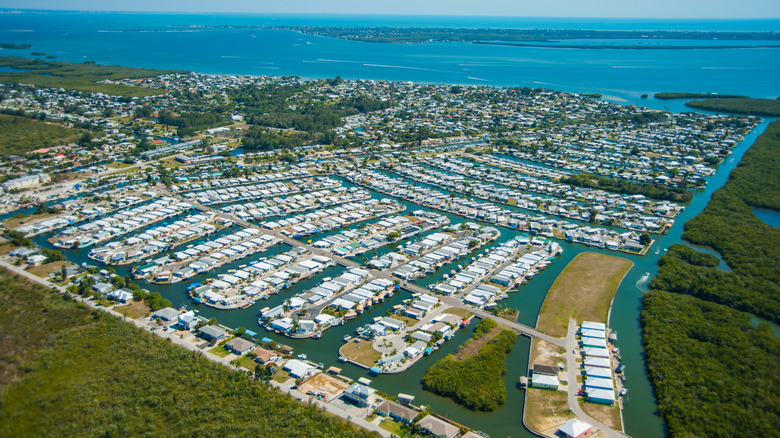 An aerial shot of St. James City, Florida