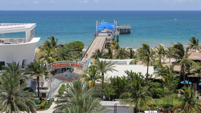 Pompano Beach Pier extending into ocean