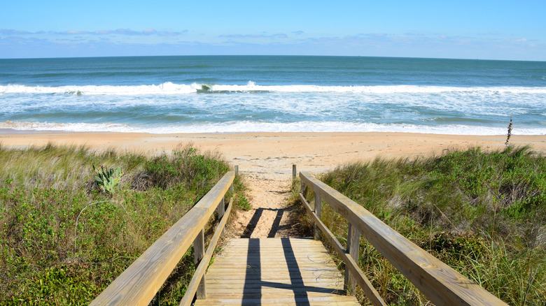 Steps leading down beach in St. Augustine