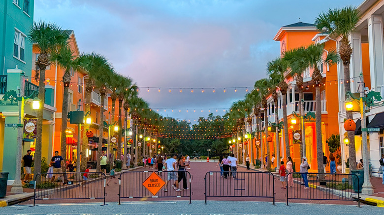 A pedestrian street in downtown Celebration, Florida