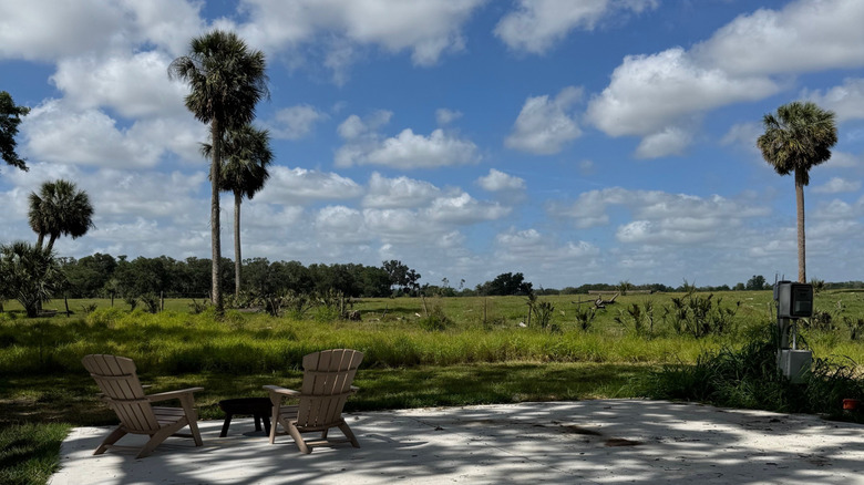 RV sites at Peace River Oaks offer beautiful views from private fire pits