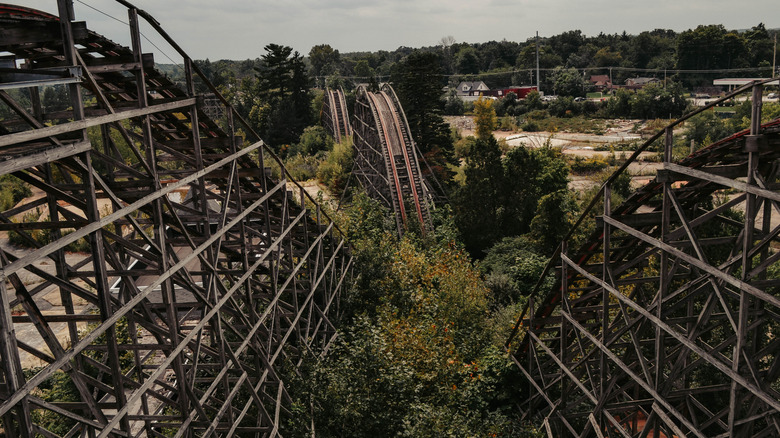 View from the top of an abandoned roller coaster