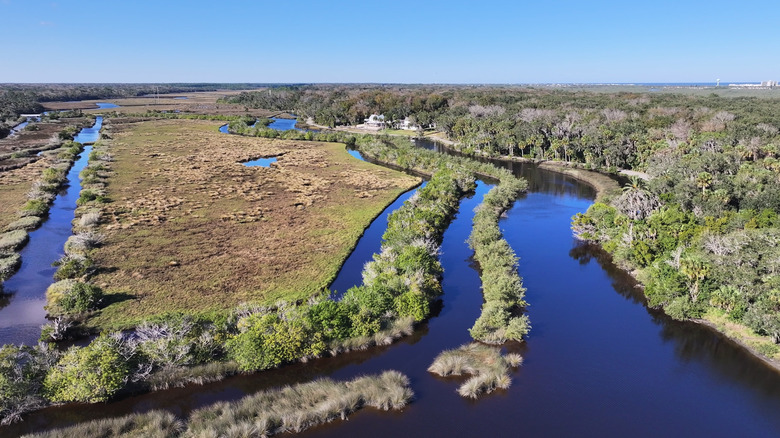 An overhead view of the Ormond Beach Scenic Loop and Trail