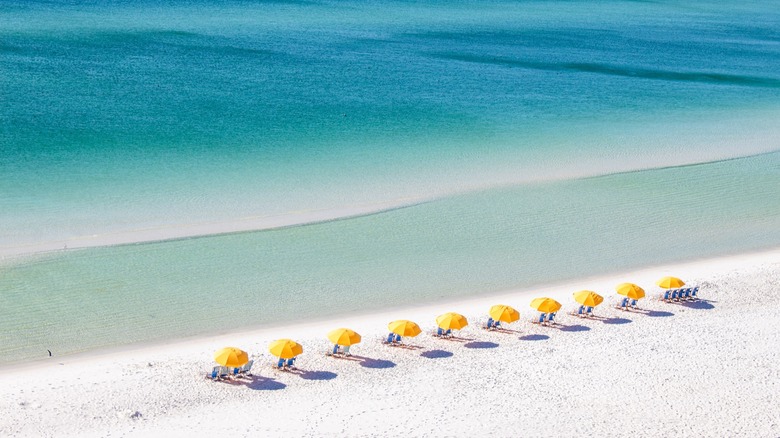 Umbrellas on beach at Sandestin Resort