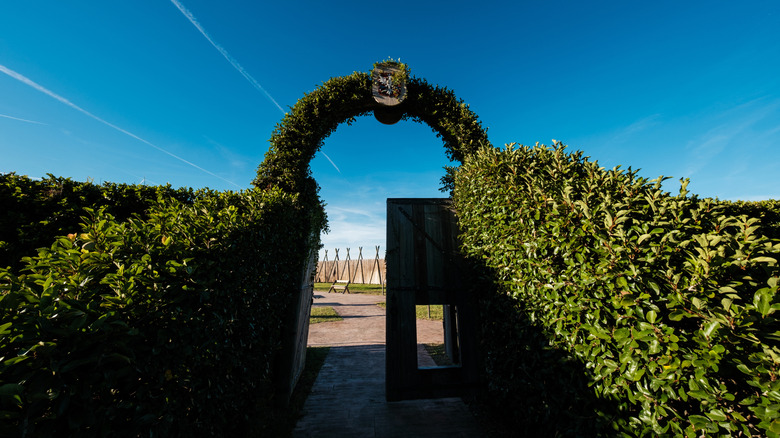 The archway into Fort Caroline in Jacksonville, Florida.