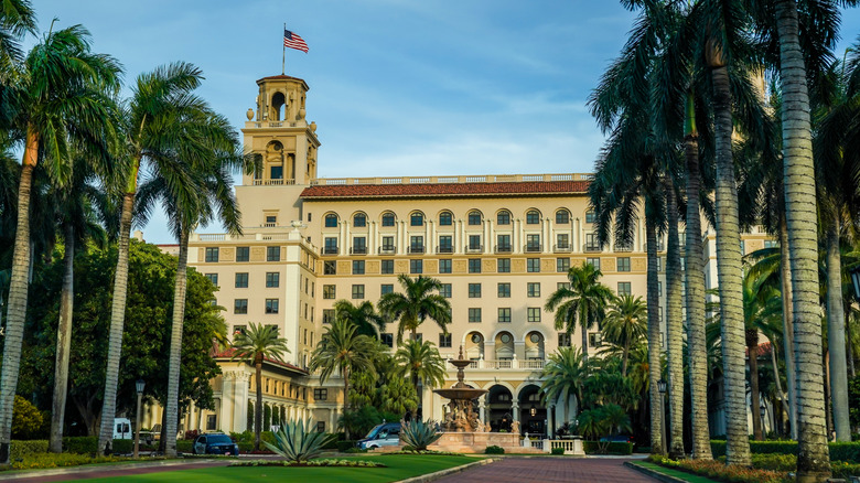 Entrance to The Breakers an iconic Palm Beach resort in Florida