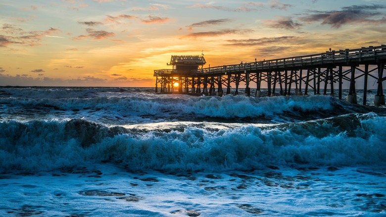 Cocoa Beach pier during sunset