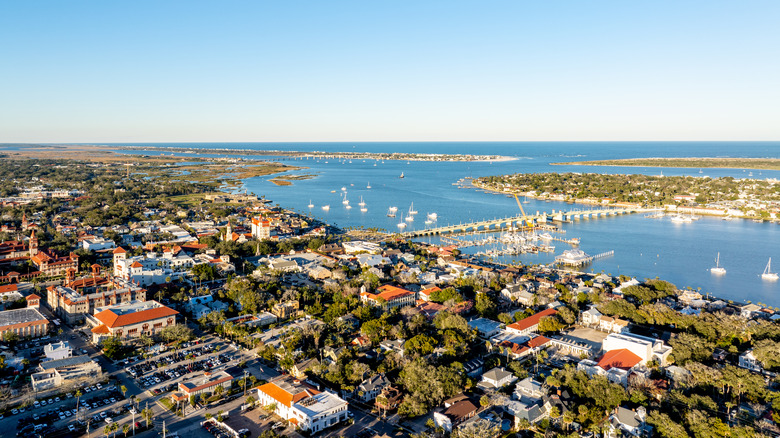 St. Augustine, Florida overlooking the canal and Atlantic Ocean