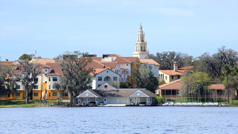 Rollins College overlooking the lake in Winter Park, Florida