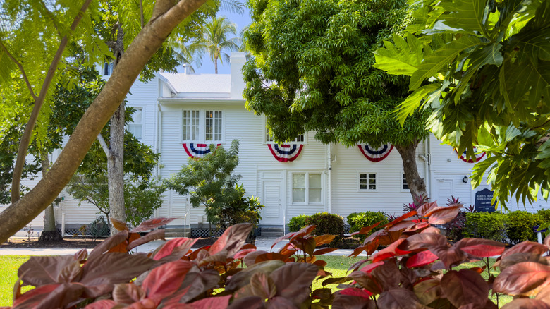 Exterior of Truman's Little White House Museum in Key West, Florida