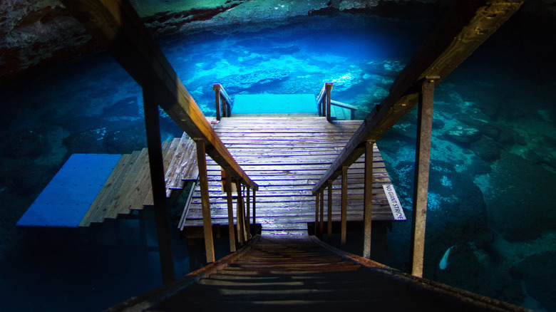 Platofrm leading to Devil's Den platform, Florida