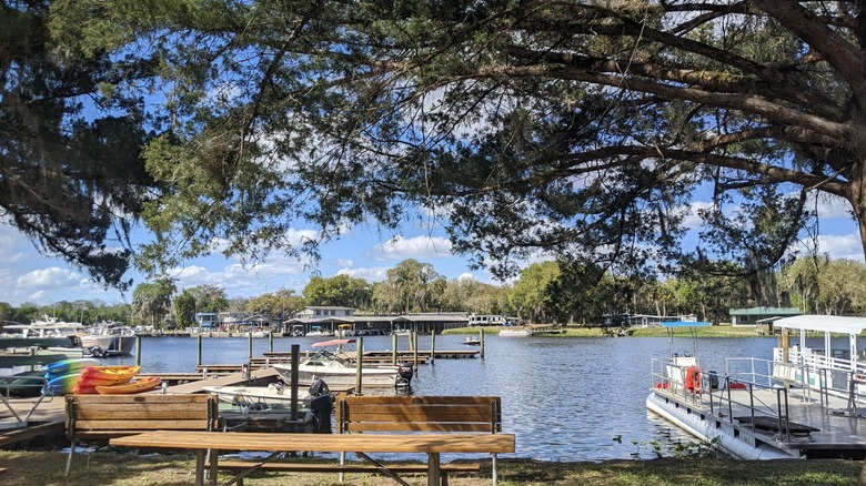 The marina and park facilities on Hontoon Island