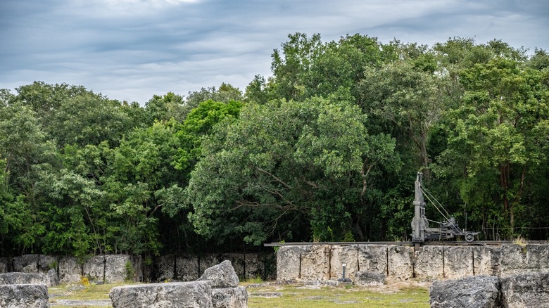 Machinery and limestone at Windley Key, Florida