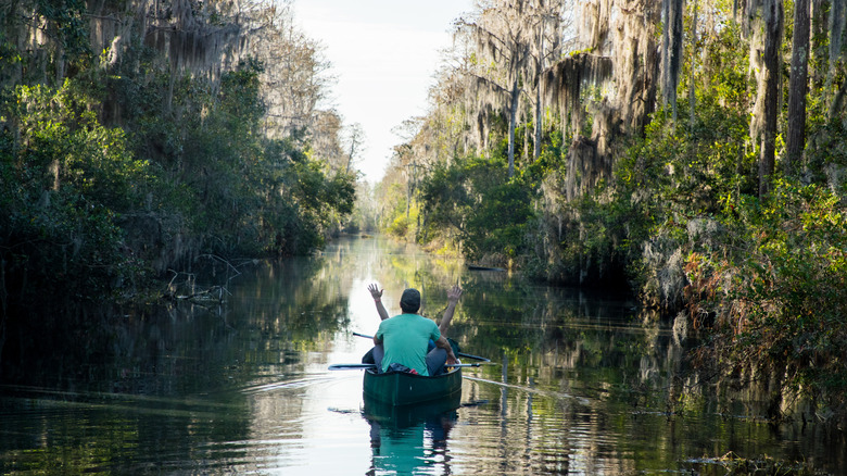 Canoeist on Suwannee River