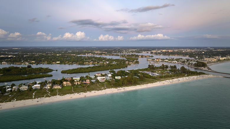 Aerial view of Nokomis Beach in Sarasota County, near Vamo