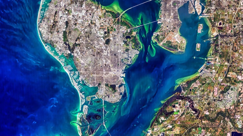 Satellite view of Tampa Bay and surrounding municipalities