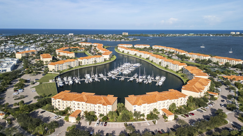 Aerial shot of condos in Fort Pierce Florida
