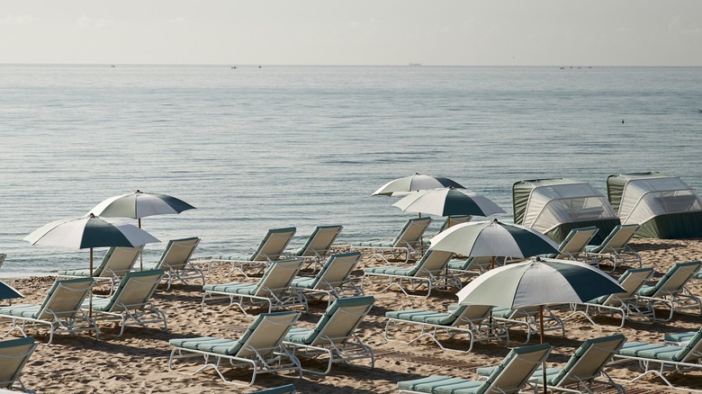 View of the beach and the Atlantic Ocean at Four Seasons Resort Palm Beach