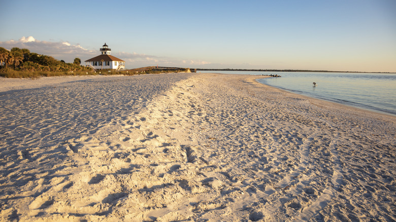 Port Boca Grande Lighthouse with beach and ocean