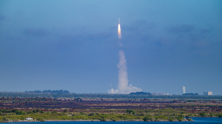 A view of a rocket launching in Titusville