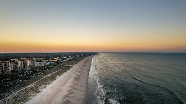 Aerial view of beach at Peters Point Park