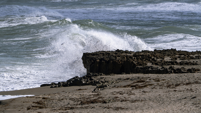 The dramatic Blowing Rocks Preserve in Jupiter, Florida