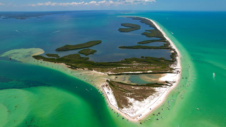 An elevated view of Anclote Key Preserve State Park,FL