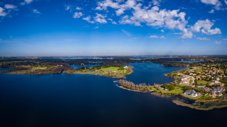 An aerial view of the Lakes in Windermere