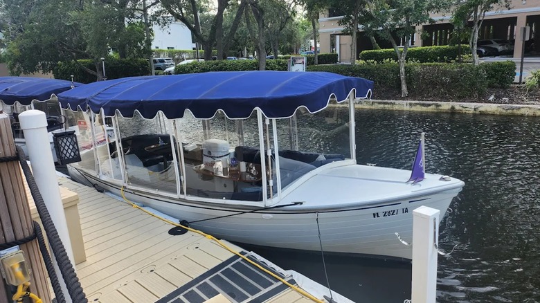 One of the Riverfront Gondola Tour boats