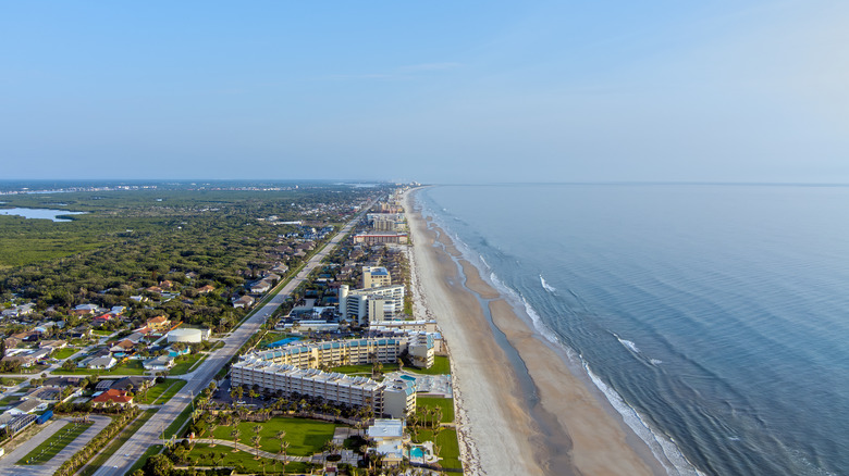 An aerial view of New Smyrna Beach
