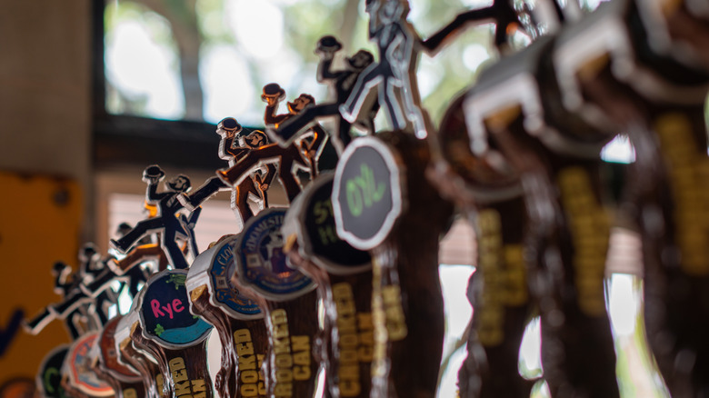 Different beers on tap in a Florida bar