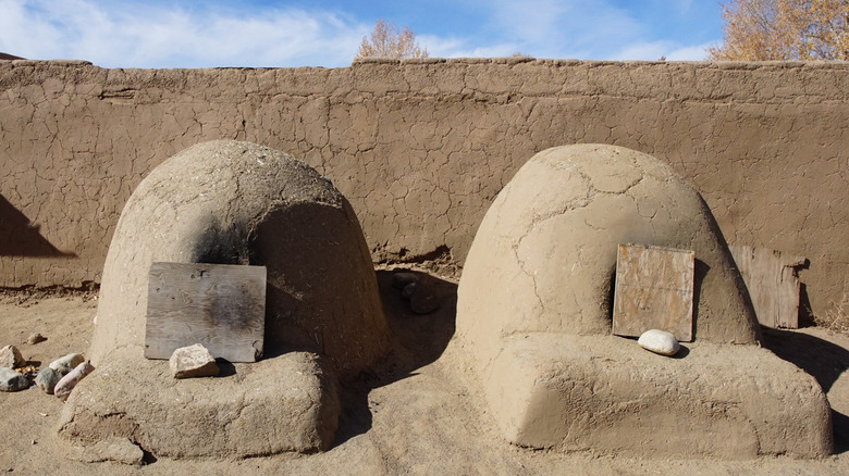 Traditional Native hornos in Taos, New Mexico