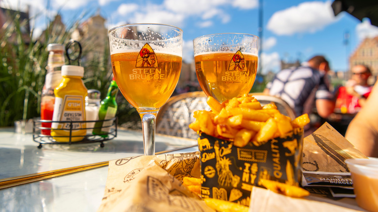 frites and beer in ghent