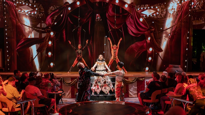 A performance of "The Most Magnificent Circus," one of the Playlist Productions performed in the main theater of Carnival's cruise ships