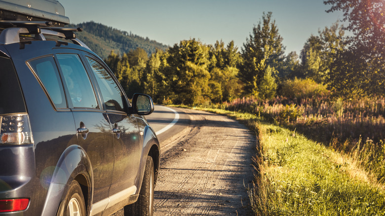 Car pulling over on the side of the road