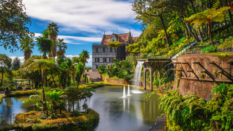 View of the gardens and former hotel at Monte Palace