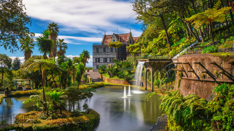 View of the gardens and former hotel at Monte Palace