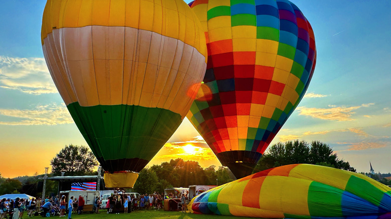 Hot air balloons at the Lewiston-Auburn Balloon Festival