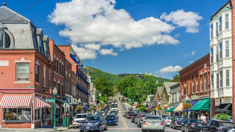 Stores lining Main Street in downtown Camden